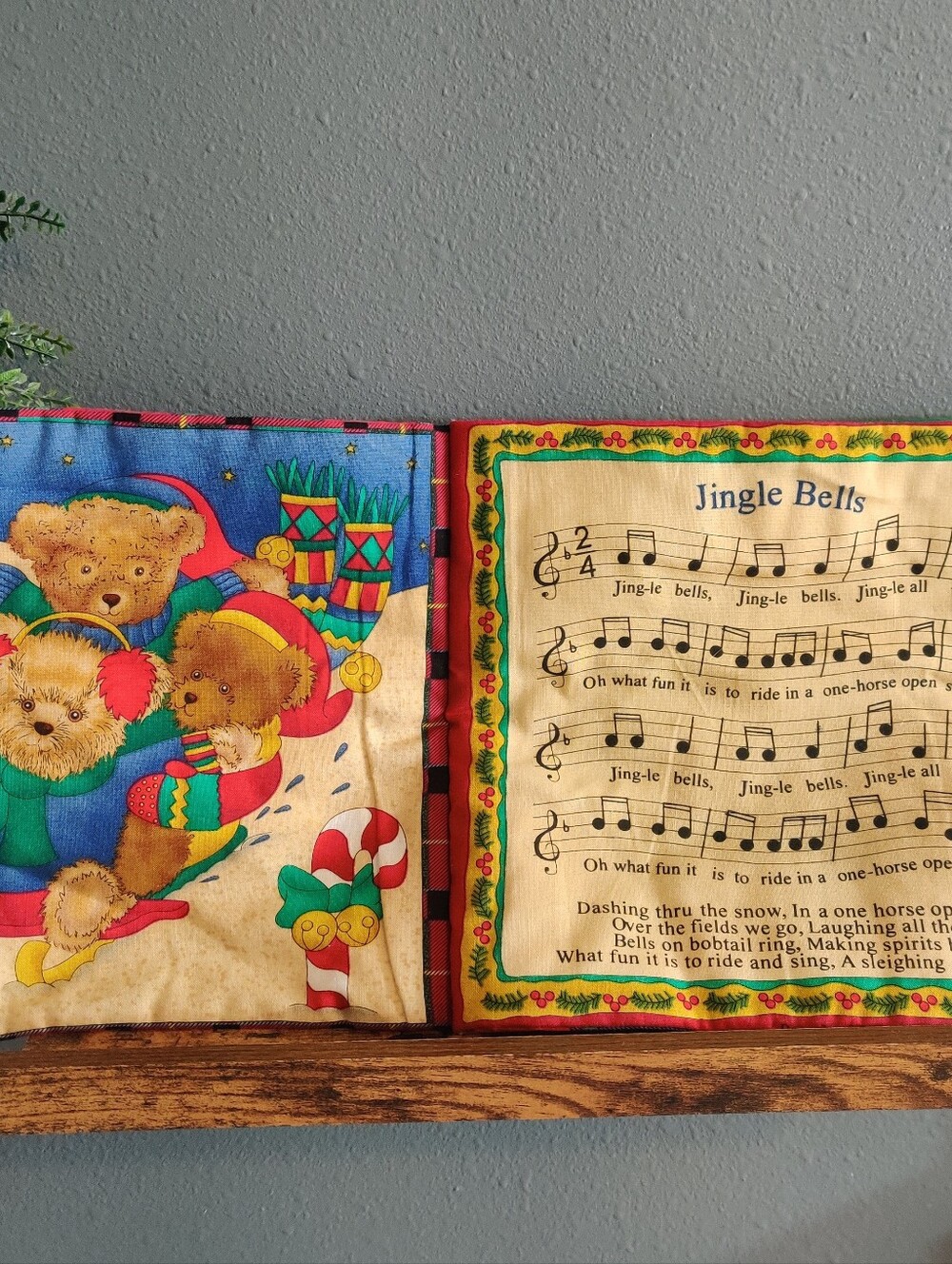 Beary Merry Christmas Songbook Soft Book Panel Soft Kids Baby Santa Picture